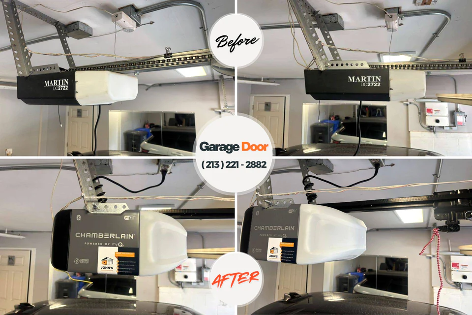 Before and after: garage door repair Shenandoah Junction, WV